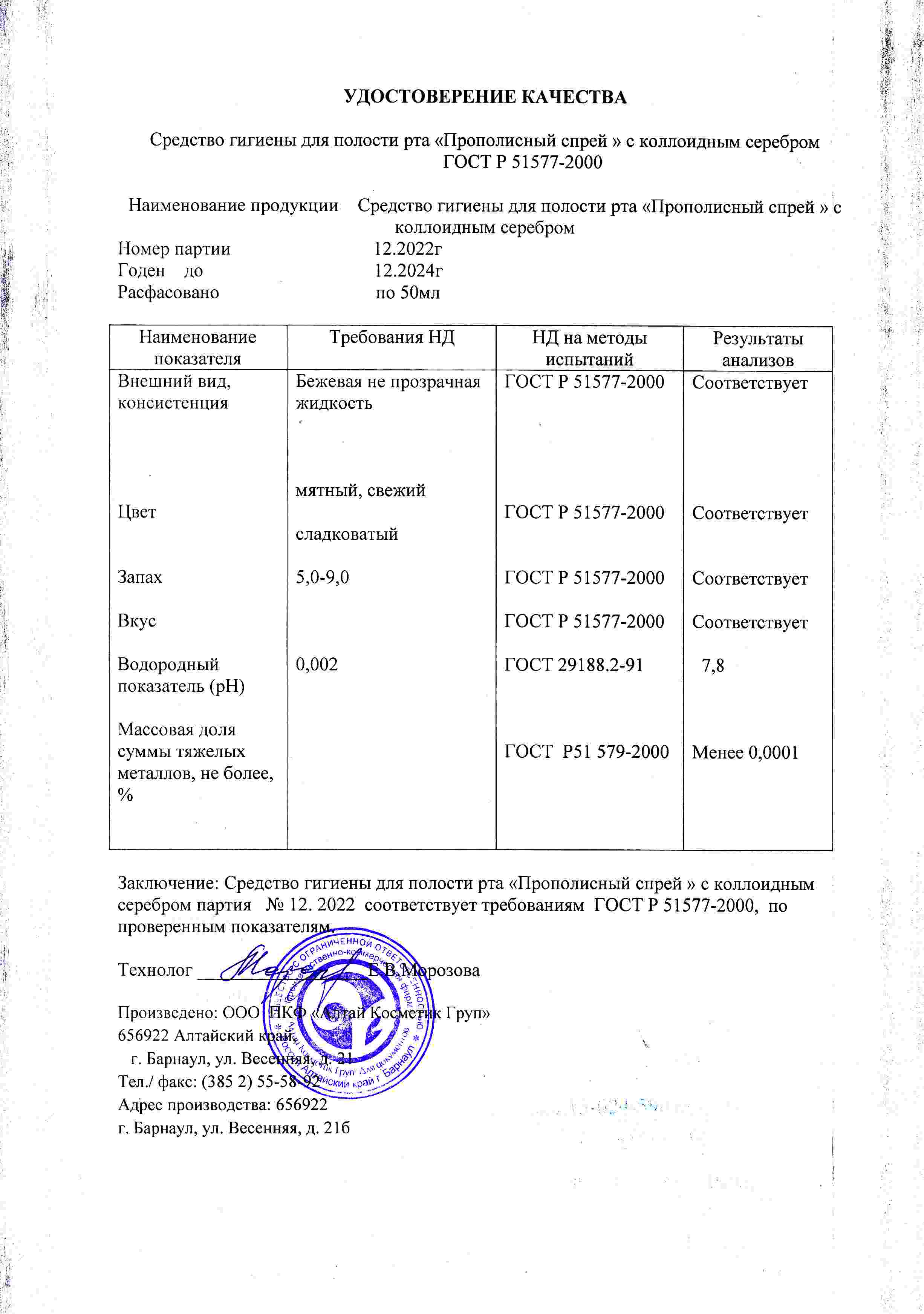 Паспорт №122022
